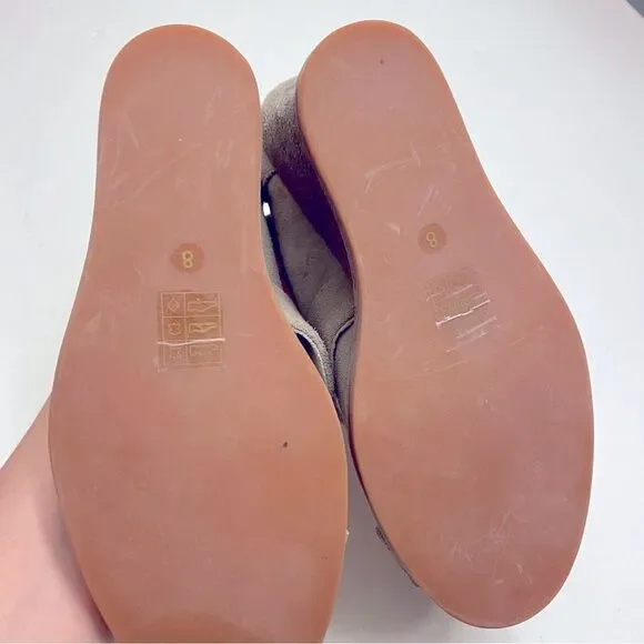 Jeffrey Campbell Dakota leather Suede tan nude Wedge sandal pumps size 8 - Picture 8 of 8